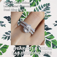 Bague de mariage pour femme en or 14 carats avec diamant de laboratoire taille brillant couleur D, pureté VS2, plaqué rhodium, 6g