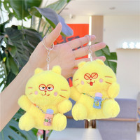 Pendentif poupée en peluche chat créatif avec bouteille d'eau, prix pour machine à griffes, porte-clés animal en peluche, vente en gros d'usine