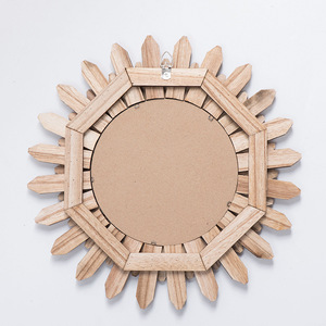 Handmade Wooden Sunburst <b>Wall</b> <b>Mirror</b> Round Decorative Hanging <b>Mirror</b> <b>Set</b> Of 2 For Home Decor - Product Image 2