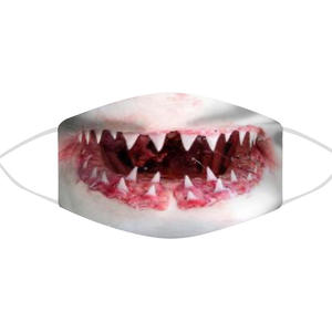 قناع وجه على شكل قرش للرجال والنساء, قناع وجه بأشكال مضحكة قابلة لإعادة الاستخدام للبالغين ، مصنوع من جلد قرش مطبوع للرجال والنساء - Product Image 3