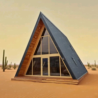 Maisons minuscules triangulaires à assemblage rapide, maison en aluminium de luxe de 20 pieds en forme de A, maison triangulaire pour hôtels, maison préfabriquée