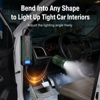 Lampe de travail LED COB rechargeable à col de cygne 360 degrés, base magnétique, type C, lampe d'inspection flexible pour réparation automobile et garage