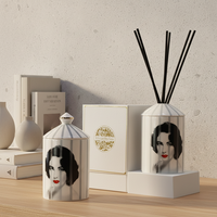Diffuseur de parfum en céramique sans plomb de luxe 12 oz, pot vide pour diffuseur à bâtonnets, récipient d'arôme personnalisable en couleur et design