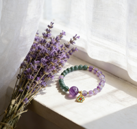 Bracelet en perles de jade et améthyste naturelles de qualité A, motif floral, pour femme, anniversaire, diffusion en direct, culture du temple, créatif, vente en gros