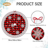 YACHEN - Decoración Navideña, Alfombra de Felpa con Diseño de Copos de Nieve, Base para Árbol de Navidad, Falda para Árbol de Navidad, Decoración para el Hogar