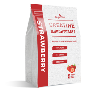 Aeglewell Creatina Monoidrato Micronizzata Premium 250g Gusto Fragola 100% Pura per Recupero Muscolare e Aumento della Forza - Product Image 1