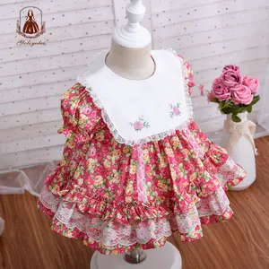 2020 yaz kızlar çocuk kısa kollu baskılı prenses elbise Lolita çocuk dantel çiçek ispanyolca bebek elbise kızlar için 1 6 yıl