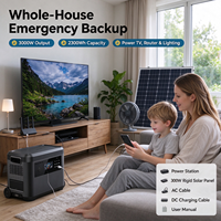 Stasiun Daya Portabel 3000W 2300Wh Generator Tenaga Surya + Kit Panel Surya Kaku 300W 18V Cadangan Daya untuk Rumah, Berkemah, RV, dan Pemadaman Listrik