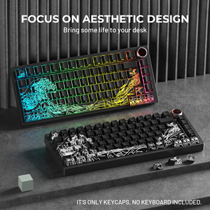 XVX Wave Kanagawa Version Pattern Shine-Through OEM Profile IMD-Tech Mechanical <strong>Keyboard</strong> <strong>Gaming</strong> Keycap Set PBT+PC 118/84/61 Keys - Product Image 2