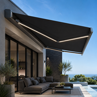 Auvent rétractable en aluminium à cassette intégrale, pare-soleil électrique pour extérieur, auvent de porte d'entrée, abri de porte, auvent de terrasse