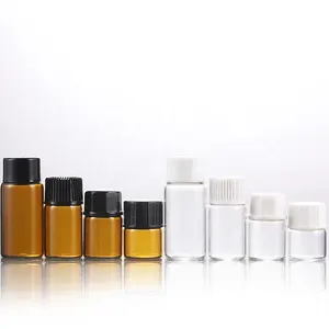 Hochwertige 1 ml 2ml 3ml 5ml kleine Parfümglas-Proben flasche 1/4 Dram 5/8 Dram 1 ml 2ml klare Bernstein glas fläschchen