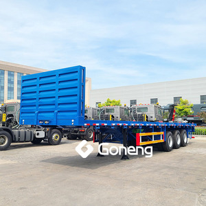 Semi Remorque <span class=keywords><strong>Camion</strong></span> Plateau 45 40 Pieds Nouveau 20 40 Pieds Conteneur Remorque Plateau 2 3 Essieux - Product Image 2