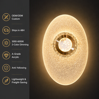 Applique Murale LED Circulaire Géométrique en Acrylique 10W Dimmable 3 CCT, Style Nordique, CRI Élevé 90, Garantie 3 Ans, Luminaire Intérieur Professionnel