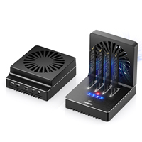 FIDECO Desain Baru Kipas Pendingin USB 4 40Gbps 4 Bay Offline Clone Docking M2 NVMe PCIe SSD Duplicator Mendukung Kloning 1 ke 3