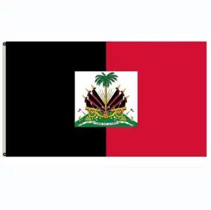 6 tasarımlar yüksek kalite özel 100D Polyester bayrak 3x5 FT abd Haiti siyah bayrak amerika Haitian açık afiş