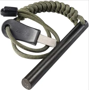 La migliore vendita di sopravvivenza Ferrocerium forato Flint Fire Starter per l'escursionismo arrampicata Fire Stick Fire Steel