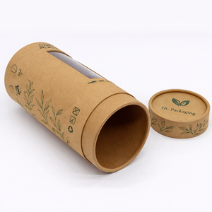 Emballage <span class=keywords><strong>en</strong></span> tube de papier kraft écologique, boîte cylindrique avec fenêtre pour l'emballage de thé biologique, de café, d'aliments, personnalisation OEM ODM, <span class=keywords><strong>grossiste</strong></span> - Product Image 3