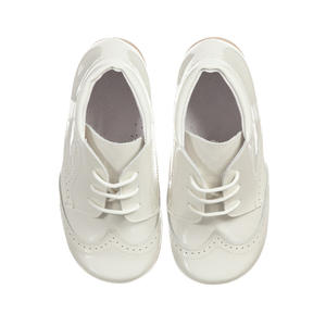 Bambini alla moda Classico di Brevetto bianco Del Cuoio genuino Lace Up Scuola Per Bambini piccola <span class=keywords><strong>bambina</strong></span> di Inverno Piatto Stivali Breve Caviglia - Product Image 3