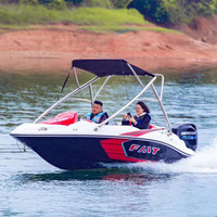 Nouveauté : Bateau de pêche sportif miniature de type jet ski en fibre de verre, 4 places, moteur hors-bord personnalisé