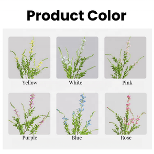 Tela de Seda Artificial de Alta Moda, Color Blanco y Rosa, Hierba Salvia <span class=keywords><strong>con</strong></span> <span class=keywords><strong>Flores</strong></span> para Ramo de Novia, Decoración de Bodas y Fiestas - Product Image 3