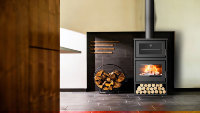 Poêle à bois d'intérieur moderne sur mesure JingXin avec four intégré, haute efficacité