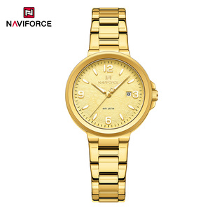นาฬิกา NAVIFORCE รุ่น 5077 นาฬิกาควอตซ์เรืองแสง สายสแตนเลสสตีล นาฬิกาควอตซ์คลาสสิก แสดงวันที่และปฏิทิน นาฬิกาข้อมือลำลองสำหรับสุภาพสตรี - Product Image 4