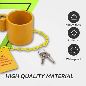 5 वां पहिया भारी शुल्क स्टील किंग पिन लॉक, एंटी चोरी चेतावनी टैग के साथ चोर - Product Image 3