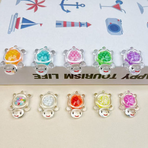 Perles acryliques rouges vives en forme de tortue de 3 cm, mélange aléatoire, accessoire de bijouterie DIY pour la décoration de bureau ou de voiture - Product Image 1
