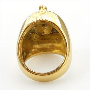 Bagues de mode rétro en forme de sphinx égyptien antique, ornées d'éléments de momie et de pharaon, en or, pour hommes et femmes - Product Image 4