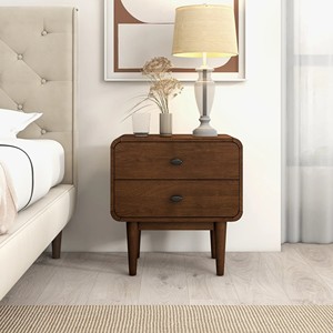 โต๊ะข้างเตียงไม้ 2 ลิ้นชัก สไตล์โมเดิร์นกลางศตวรรษ Alexa - Product Image 6