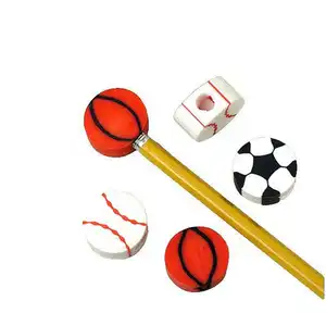Soododo XDDU-70 Wholesale New Design Cheap Promotional Extrude Football Basketball Shaped Topper Eraser For Kids
