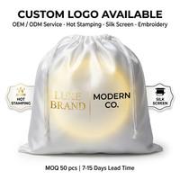 Sac à poussière en satin lisse avec logo Organisateurs pour sac cadeau en soie textile