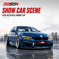 ZESON Lame de pare-chocs avant en fibre de carbone véritable style GTS V2 pour BMW M3 F80 M4 F82 F83 Coupé Berline 2014-2018