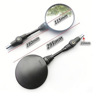 Rétroviseur universel pliable rond pour moto, scooter, vélo électrique, VTT, UTV, moto tout-terrain, rétroviseur convexe HD réglable - Product Image 5