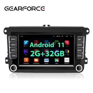 齿轮2 + 32GB Android 11 2 Din 7'' 车载收音机自动自动收音机，带Canbus GPS Navi Wifi BT FM适用于VW/Skoda/座位/帕萨特/高尔夫5 6
