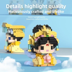 Figuras de Jade del Dios de la Riqueza y la Fortuna, Pequeños <span class=keywords><strong>Inmortales</strong></span> del Emperador, Bloques de Construcción de Micropartículas de Plástico ABS, Juguetes Educativos - Product Image 3
