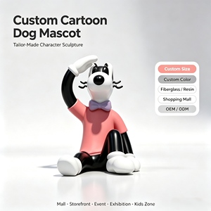 Scultura Personalizzata in Resina di Cane Cartoon, Statuetta Moderna di Cucciolo, Ornamento Artistico per Giardino Esterno - Product Image 2