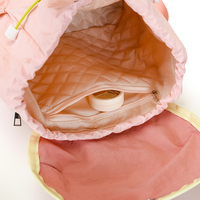 Sac à dos léger et décontracté en nylon pliable avec cordon de serrage, motif mignon de fruits (poire, pastèque, pomme) pour étudiants, idéal pour les voyages quotidiens