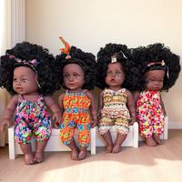 Poupée africaine noire miniature de 30 cm, modèle de mode, jouet en plastique souple avec cheveux personnalisables pour enfants - Cadeau adorable