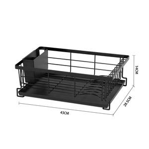 Égouttoir à vaisselle simple à un niveau en fil métallique antirouille avec panier de rangement pour ustensiles, design moderne et élégant pour la cuisine - Product Image 6