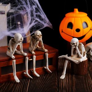 Figuras de esqueleto de resina para Halloween, decoraciones de interior, artesanía hecha a mano, juego de 3 piezas - Product Image 2
