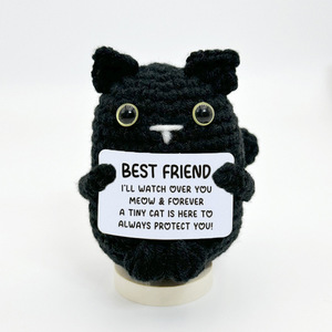 CLTF, decoración de escritorio de oficina, muñeco de Animal de ganchillo, gato siamés negro, regalo de San Valentín, muñeco positivo de ganchillo para <span class=keywords><strong>Amiga</strong></span>, novia - Product Image 5