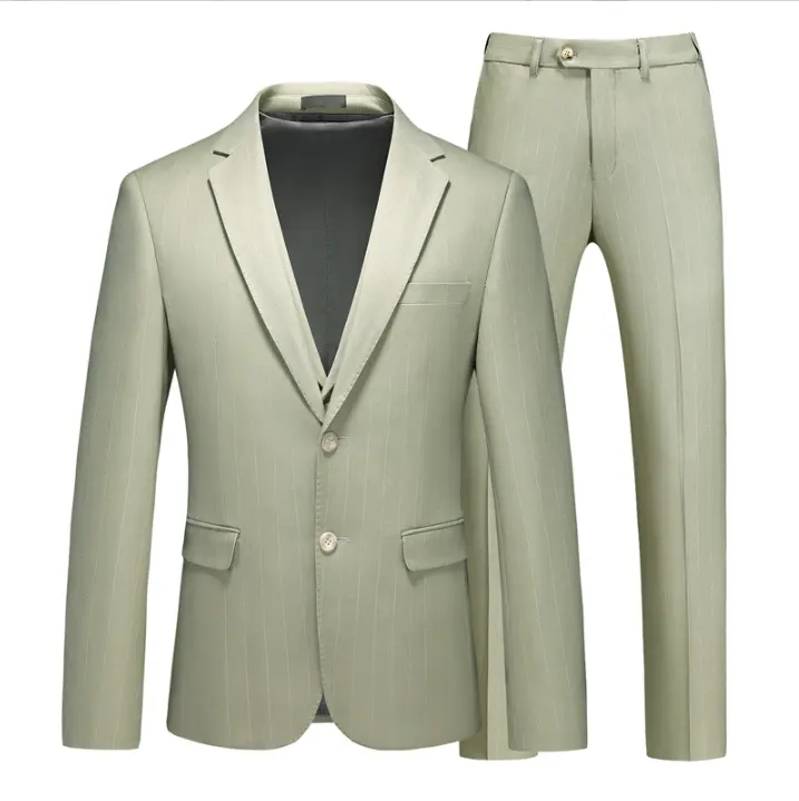 New casual business ready made green men's wedding dress business slim fit suit