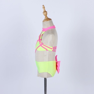 Jaune rose Performance justaucorps exercice pratique danse scène Performance Unitard gymnastique artistique vêtements de danse - Product Image 3