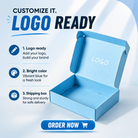 Boîtes d'expédition et emballages personnalisés avec logo gratuit, impression intégrale, logo personnalisé, bleu