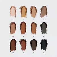 Maquillage de marque privée 12 couleurs mat miroitant ombre à paupières Glam ombre à paupières Palette imperméable durable vegan cosmétique Logo personnalisé