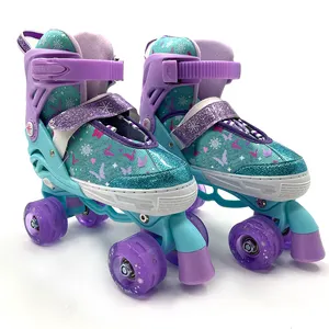 Roller Skates 2022 New Pro Quad Roller Skates For Child Pinky Skate Shoes With Flashing PP PVC WHEEL