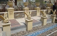 Pilar cuadrado de columna de pedestal de hormigón decorativo romano clásico de alta calidad para jardineras de estado de jardín