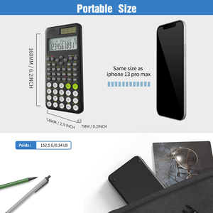 Calculatrice scientifique à 417 fonctions, papeterie de bureau, 12 chiffres, piles bouton, calculatrices électroniques à usage général - Product Image 2