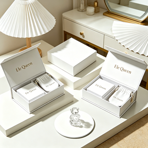 Wholesale Custom Logo Luxury Premium Paper Box Jewelry Box Gift Box <b>Packaging</b> Case for Ring Bracelet Necklace Wedding Favor - Product Image 4
